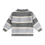 Rugby Stripe Polo Knit Baby Pullover & Pants Set (Charcoal)