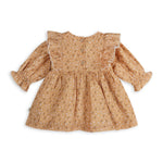 Floral Ruffle Organic Muslin Baby Dress & Bloomer (Mustard)