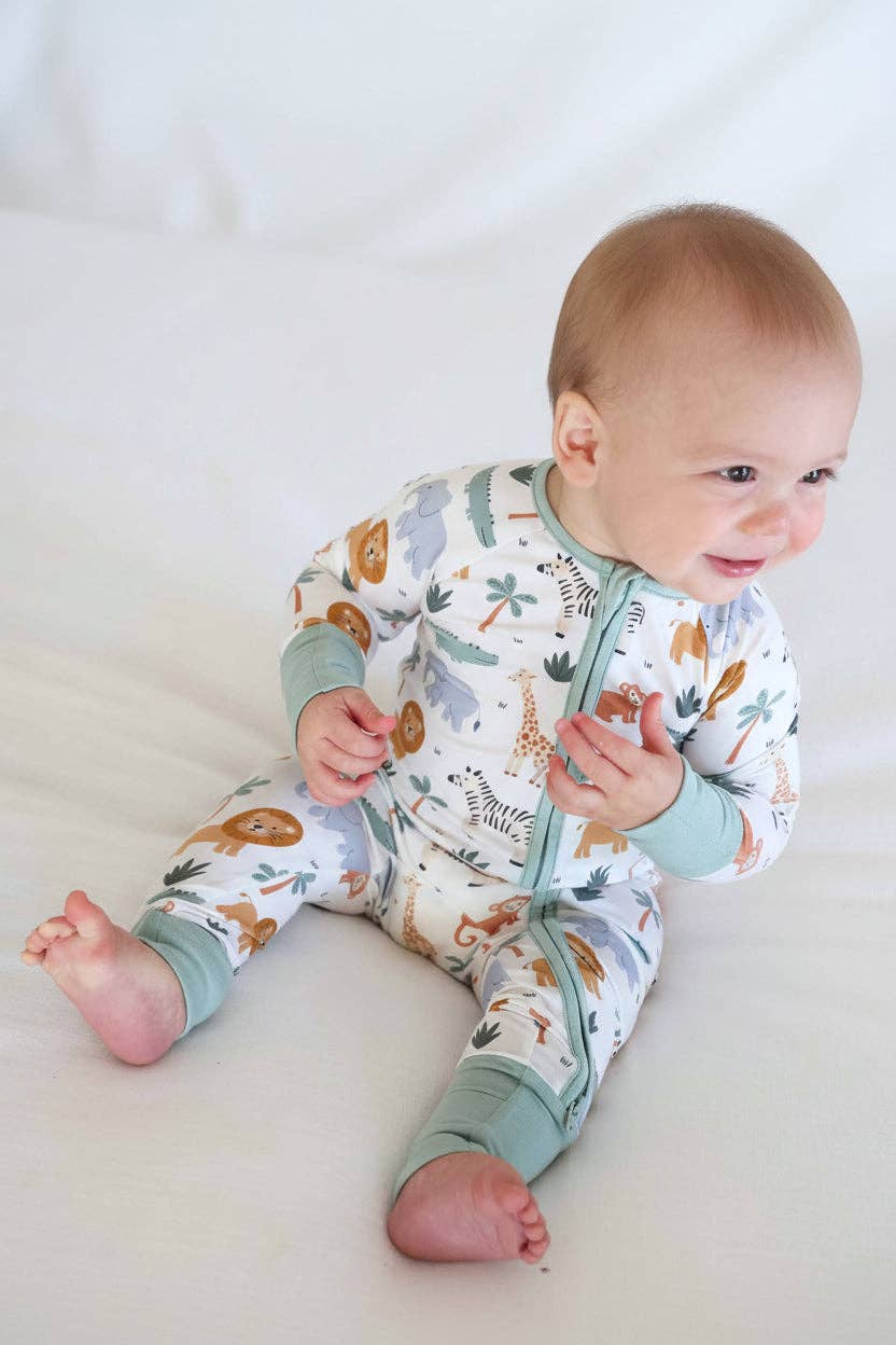 Convertible Zip Romper (Safari Snuggles)