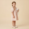 Organic Eyelet Bubble Sleeve Dress (Blush Eyelet)