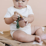 Teether Crochet Rattle (Acorn)