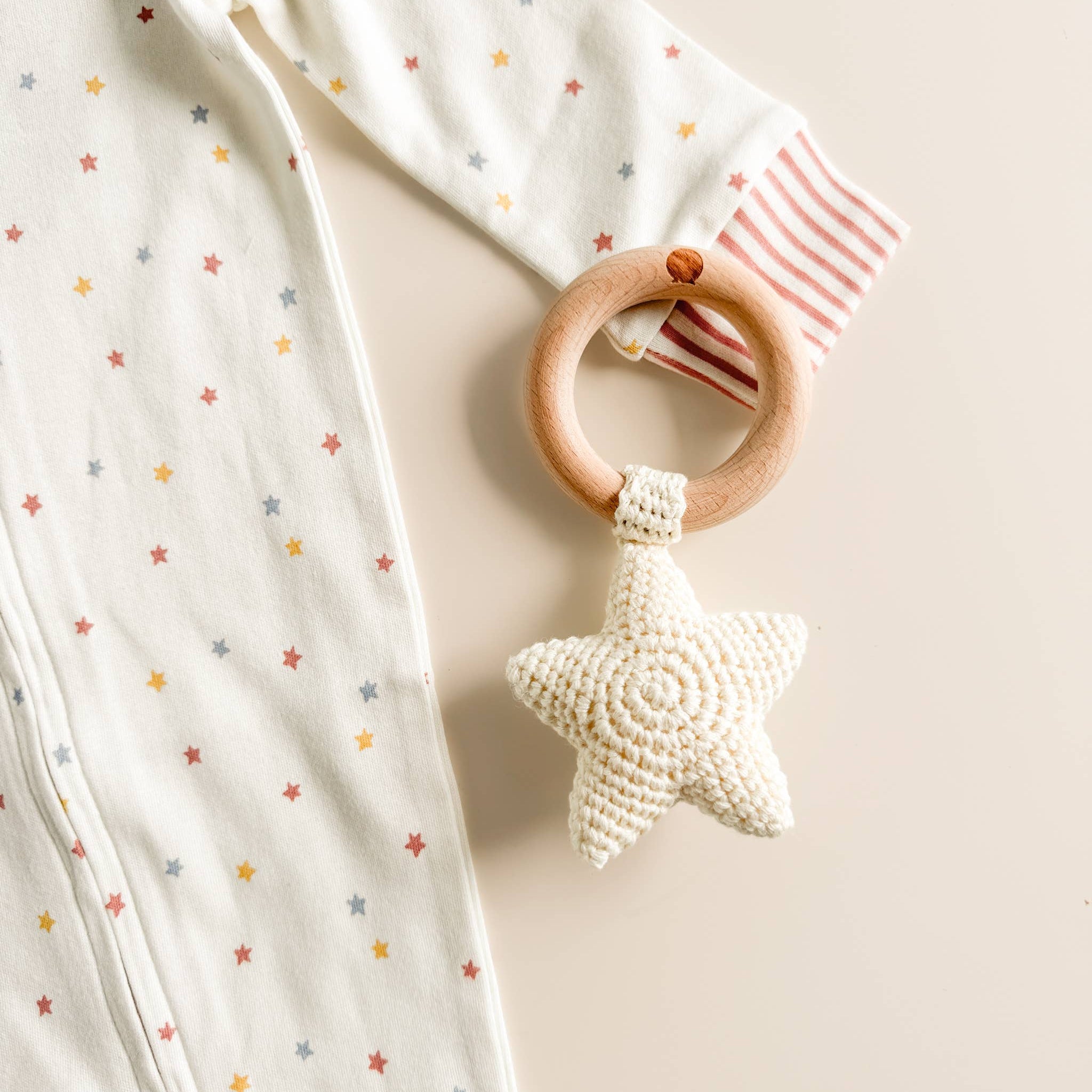 Teether Crochet Rattle (Star)