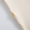 Ribbed Zippered Romper (Oatmeal)