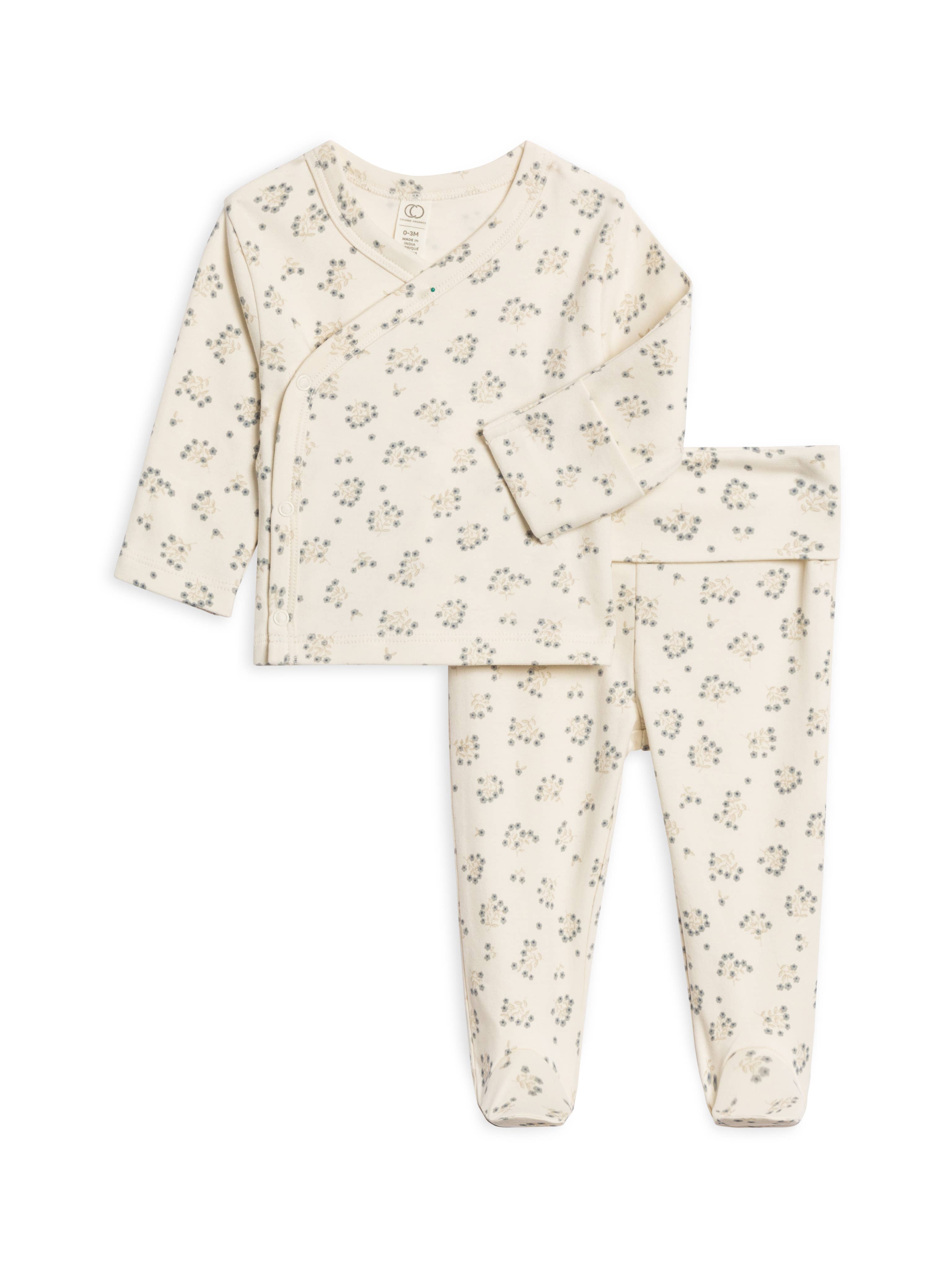 Riley Kimono Top and Pant Set (Hayden Floral/Denim Mist)