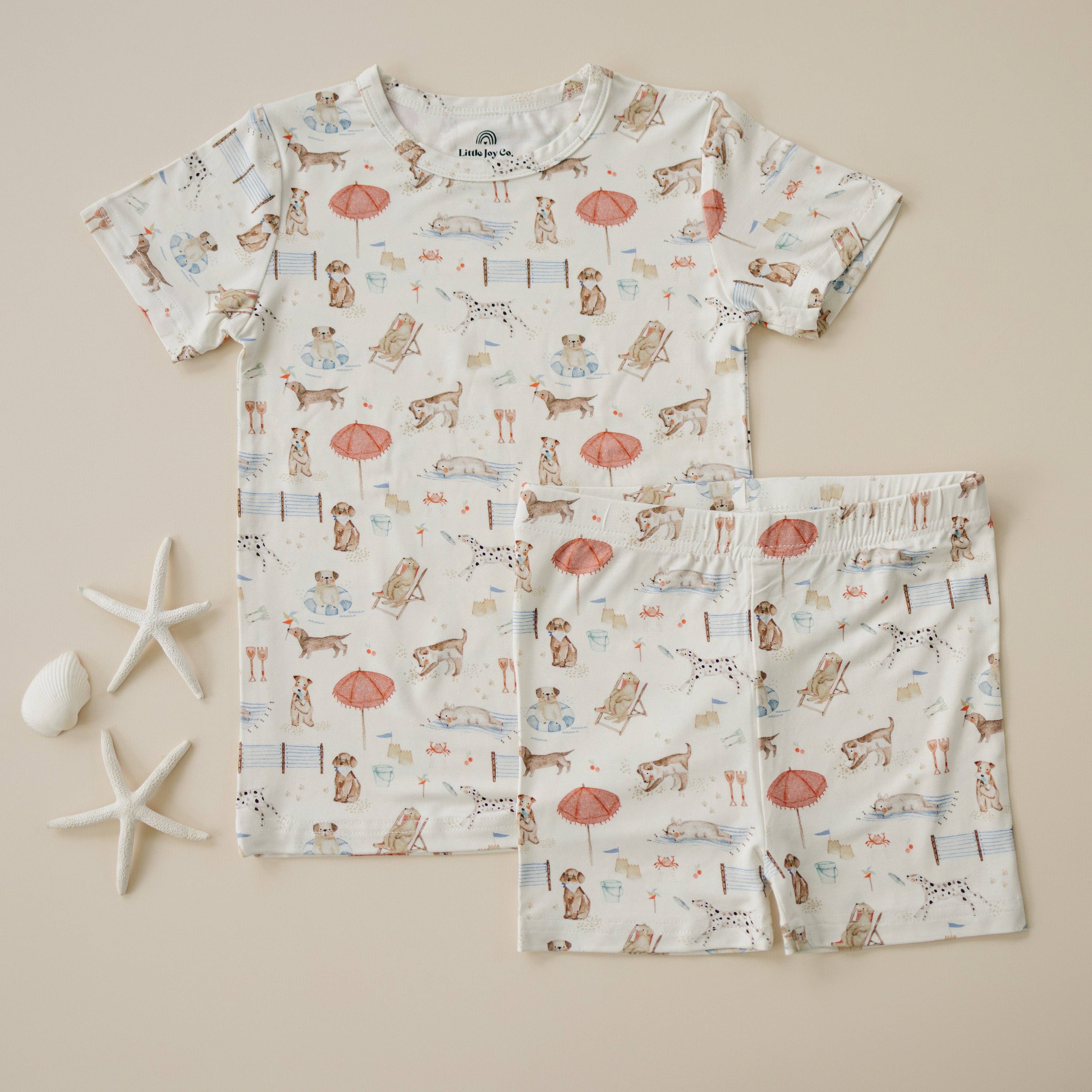 Short Sleeve Bamboo Pajamas (Beach Pawty)