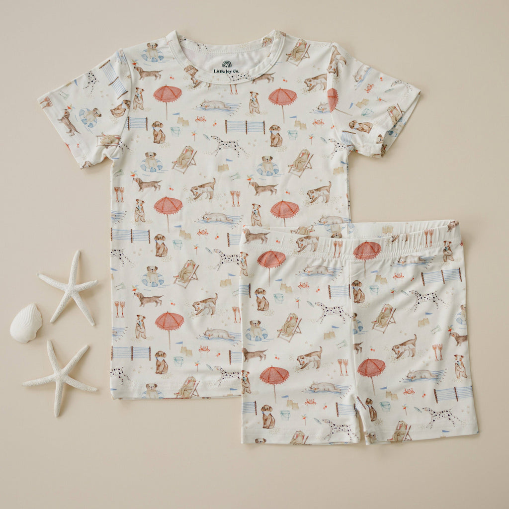 Short Sleeve Bamboo Pajamas (Beach Pawty)