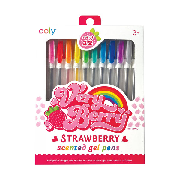 Very Berry Strawberry Scented Gel Pens (Set of 12)
