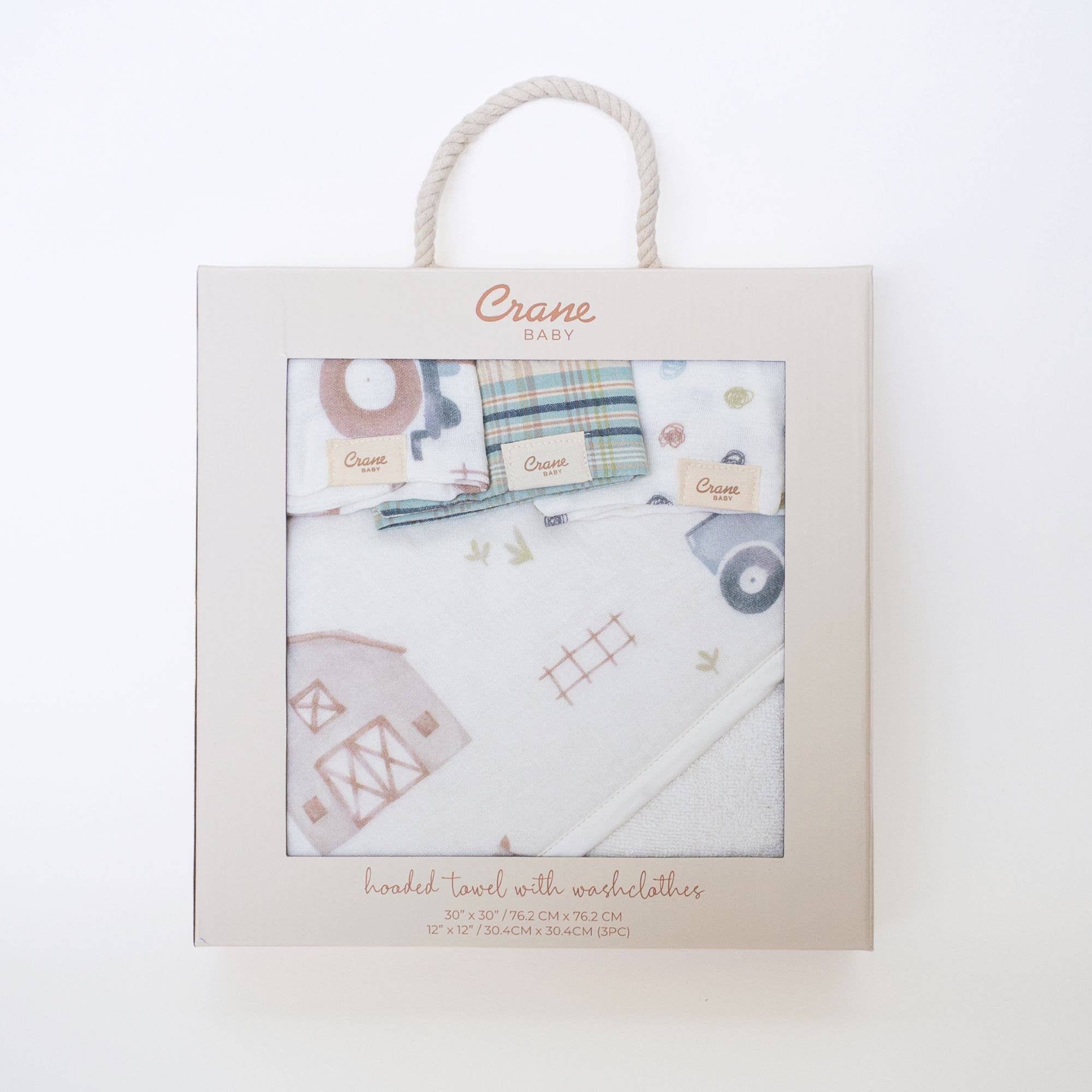 Towel & Wash Cloth Set (Charlie Farmhouse Tractor)