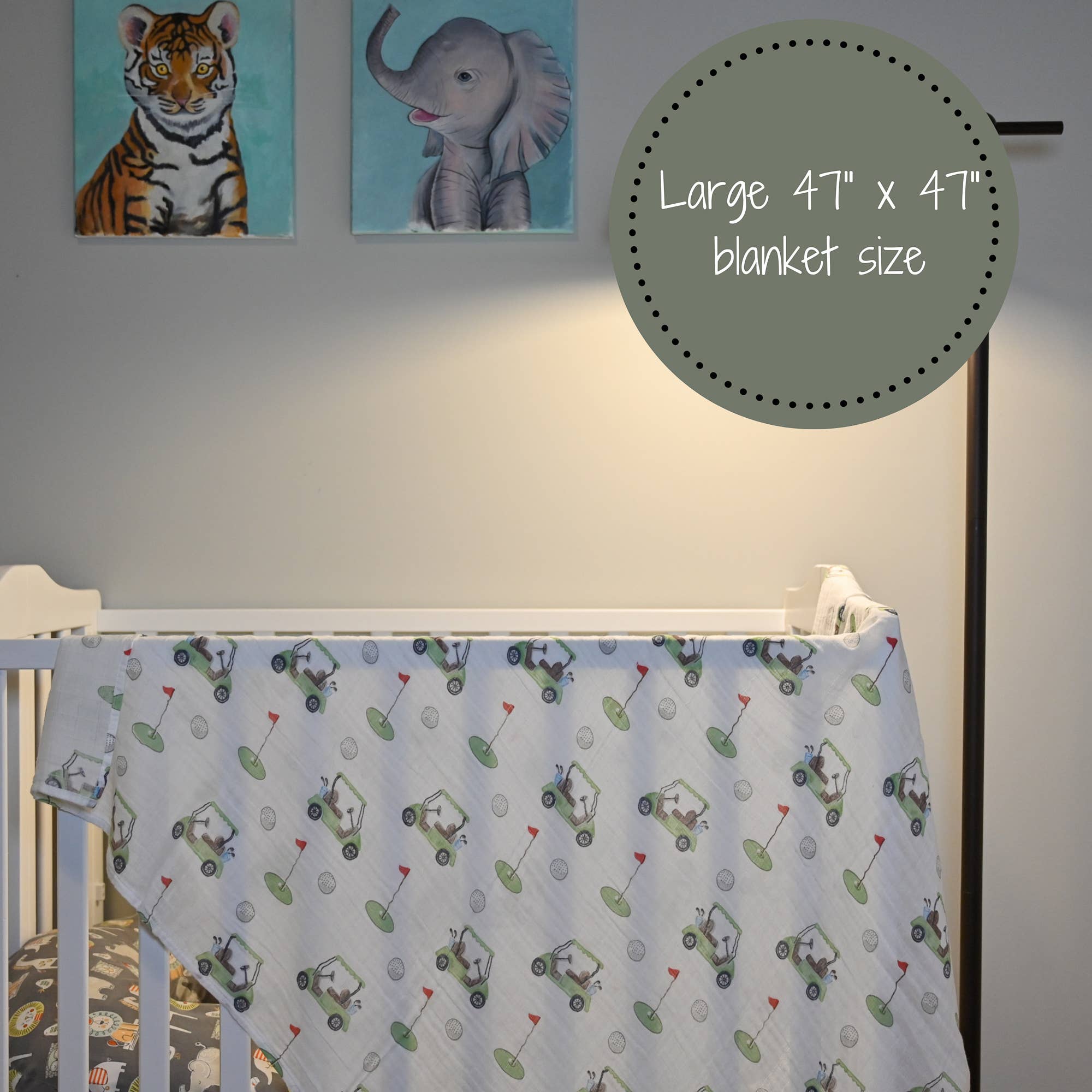 Muslin Swaddle Blanket (Golf A Round)