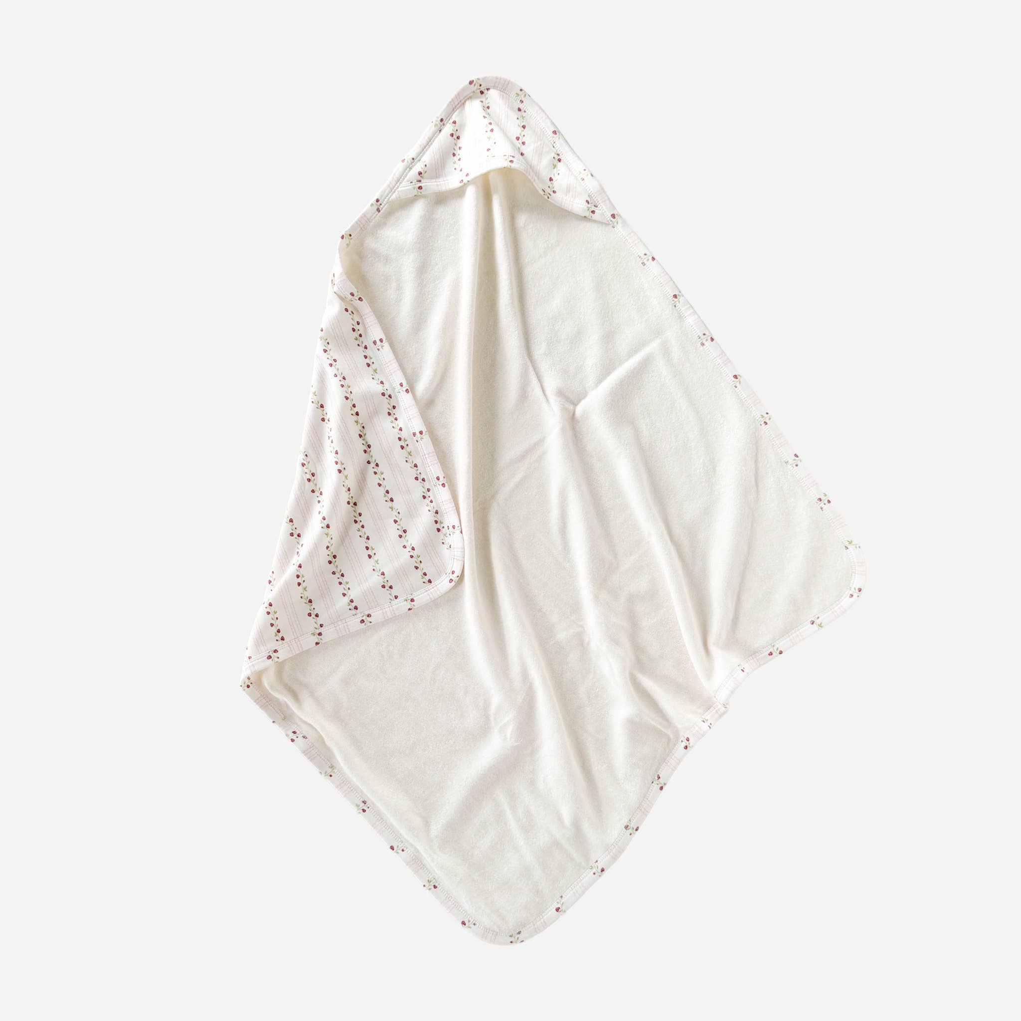 Hooded Towel (Strawberry Stripe)