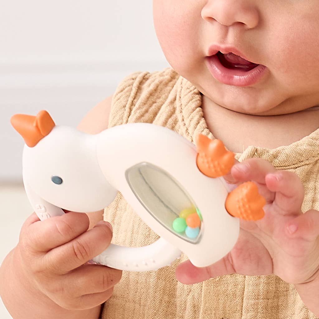Teether with Rattle (Goose)
