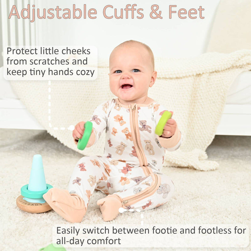 Convertible Zipper Romper (Teddy Bear)