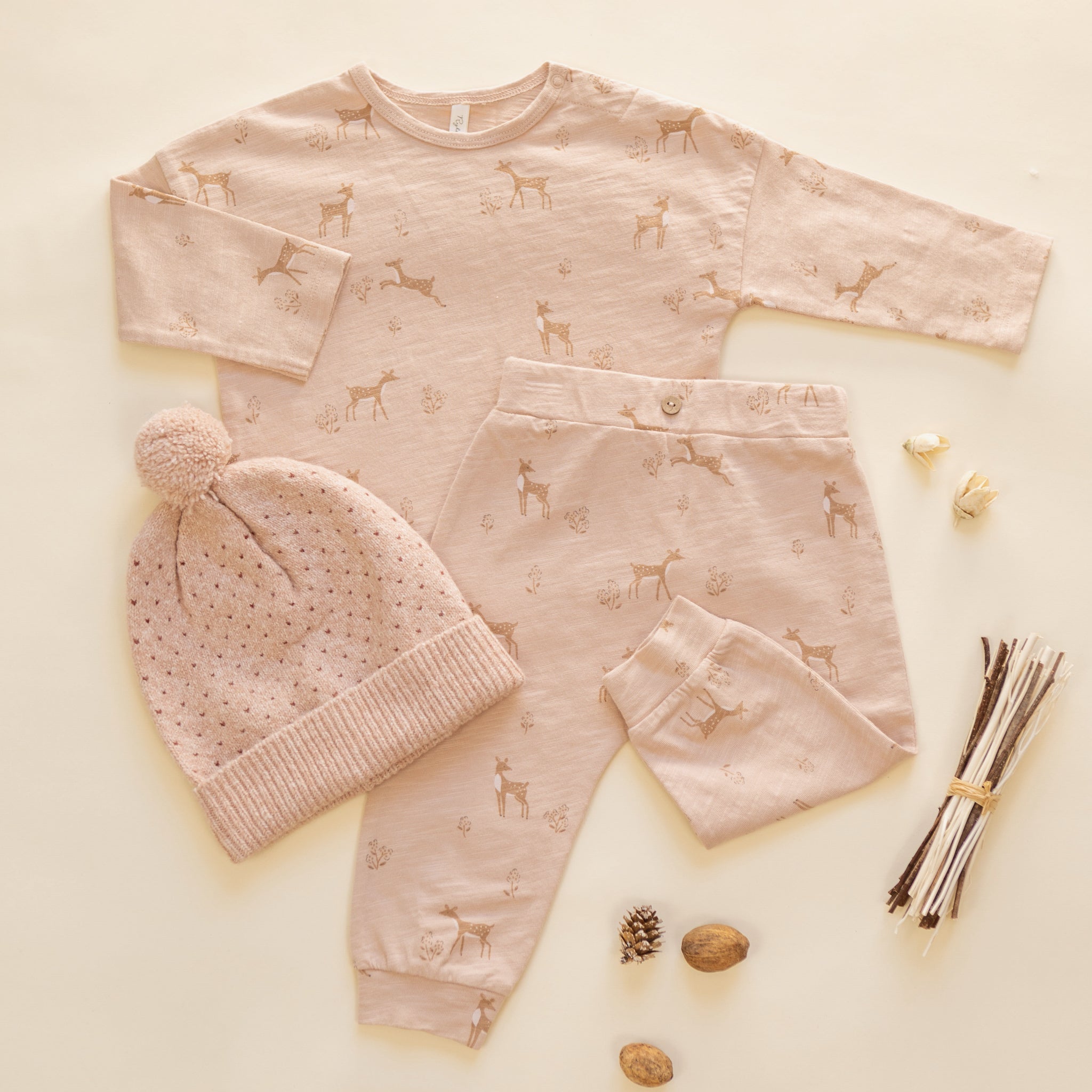 Long Sleeve Tee + Pant Set (Fawns)