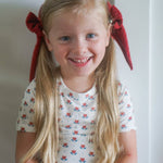 Short Sleeve Bamboo Pajamas (Red White & Blue Tulip)