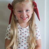 Short Sleeve Bamboo Pajamas (Red White & Blue Tulip)