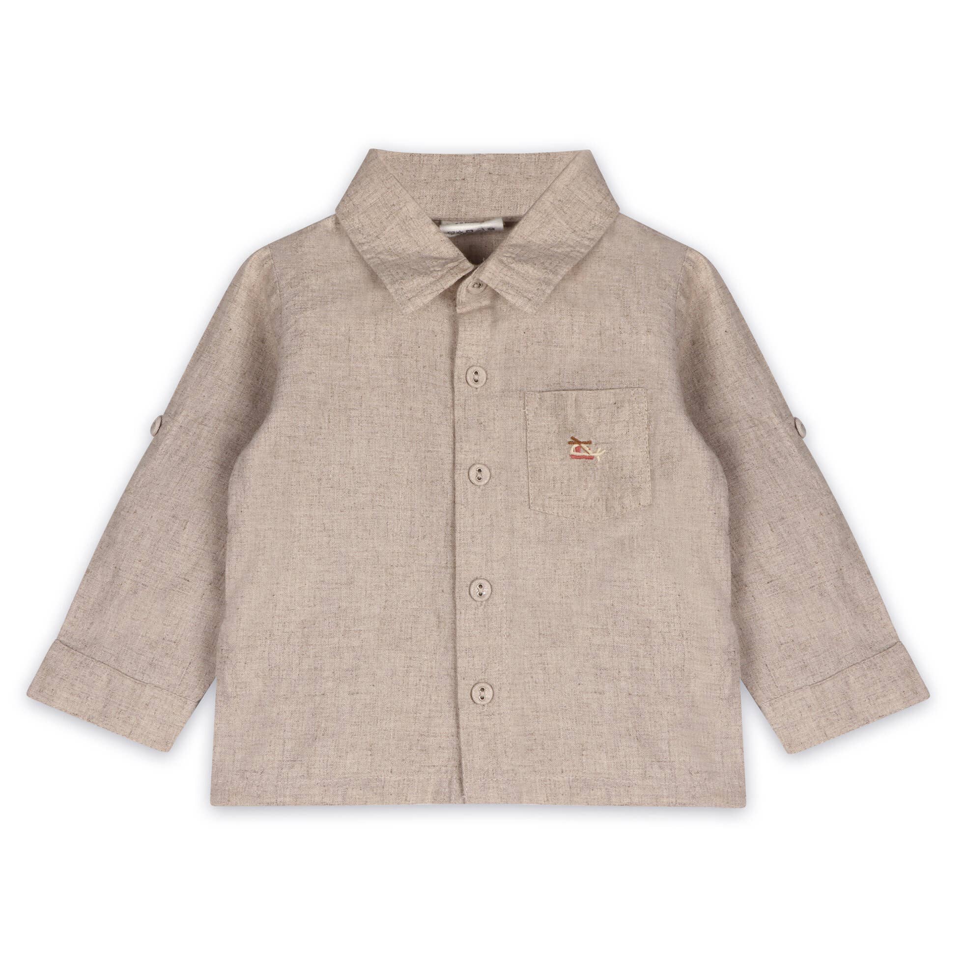 Positano Linen Baby Shirt & Corduroy Pants (Natural/Brown)