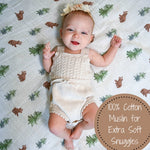 Muslin Swaddle Blanket (Baby Bear)