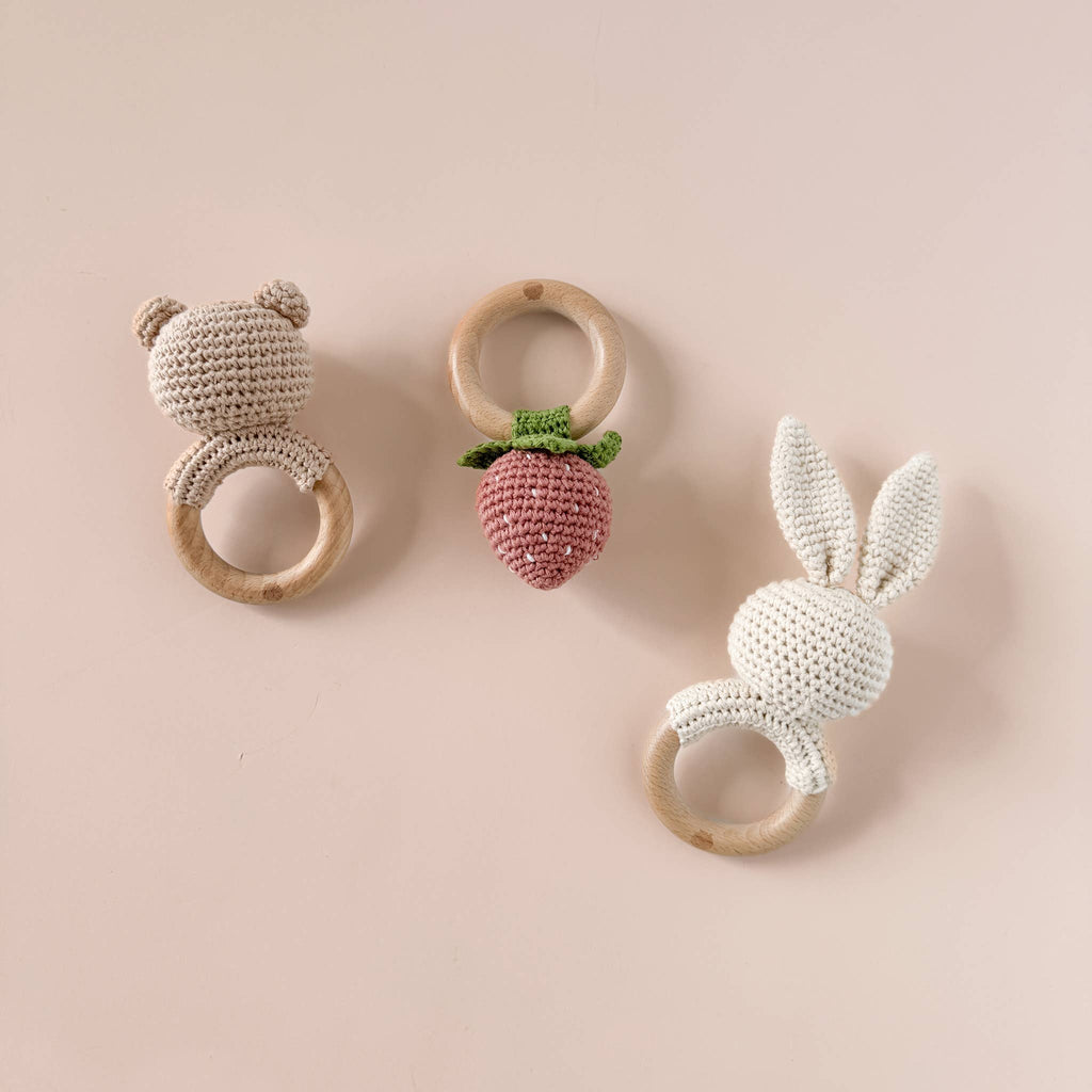 Teether Rattle Toy (Brown Bear)