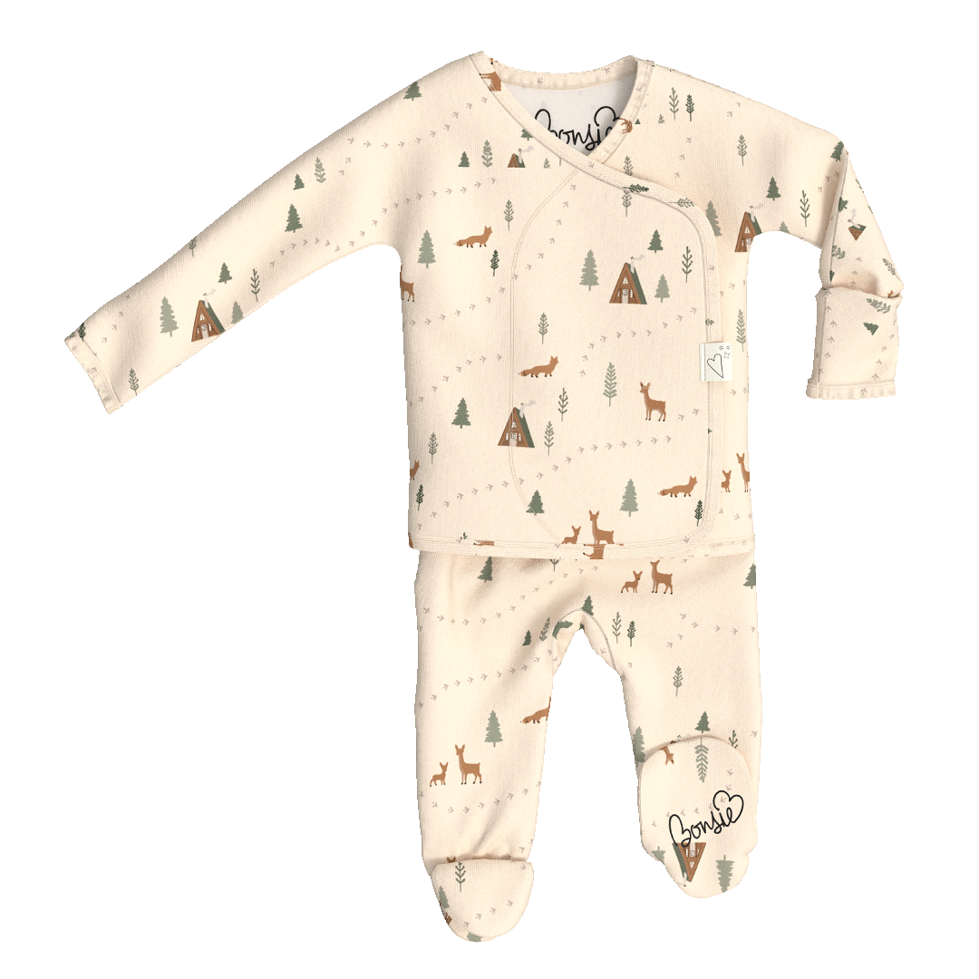 Footie & Wrap Top Baby Set (Forest Friends)
