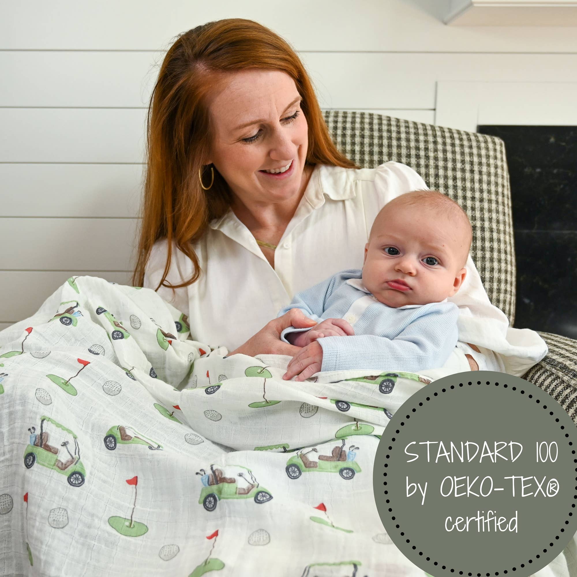 Muslin Swaddle Blanket (Golf A Round)