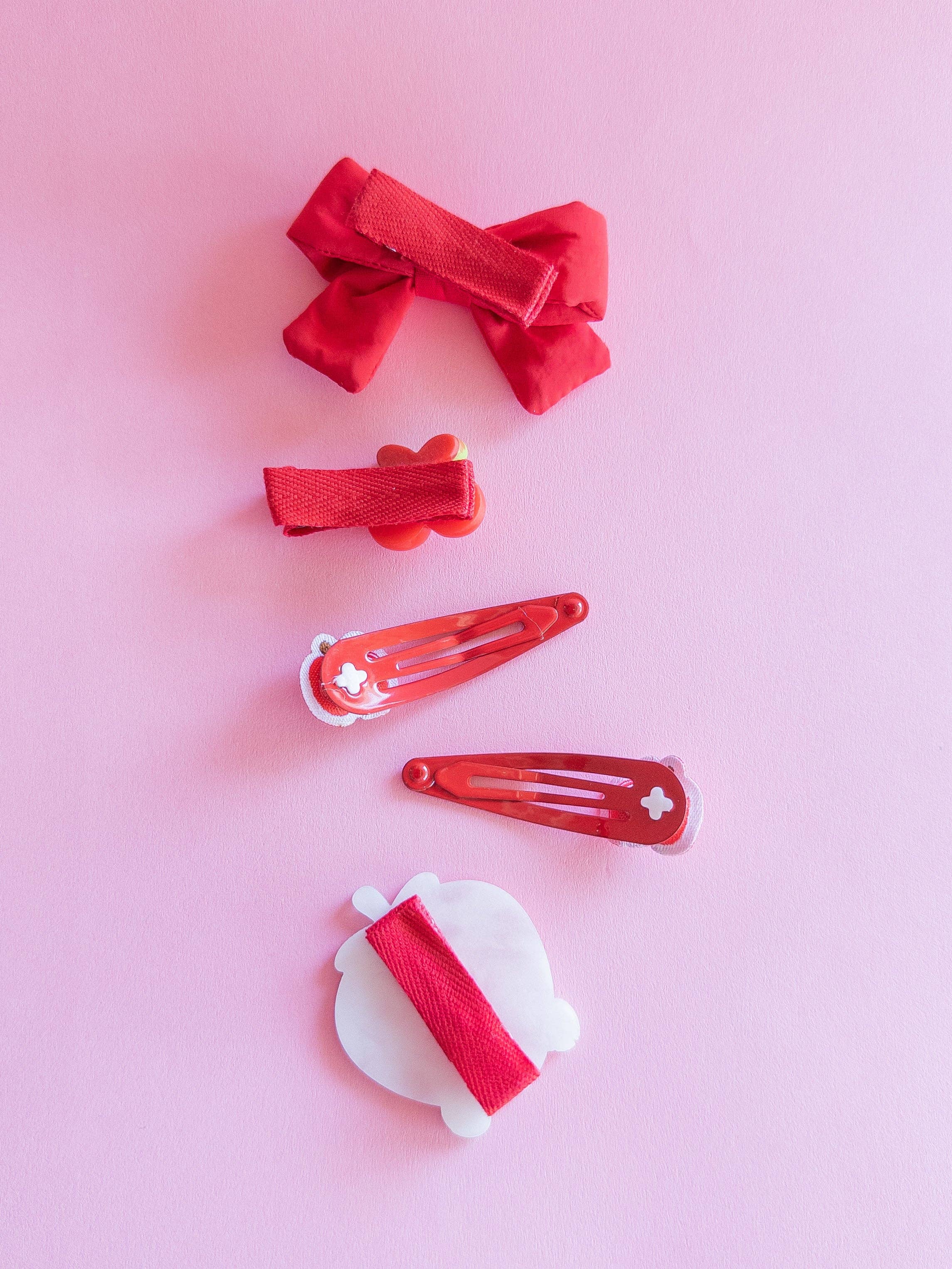 Puffy Bow Set (Strawberry)