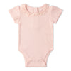 Organic Lace Collar Onesie & Tights Set (Blush)