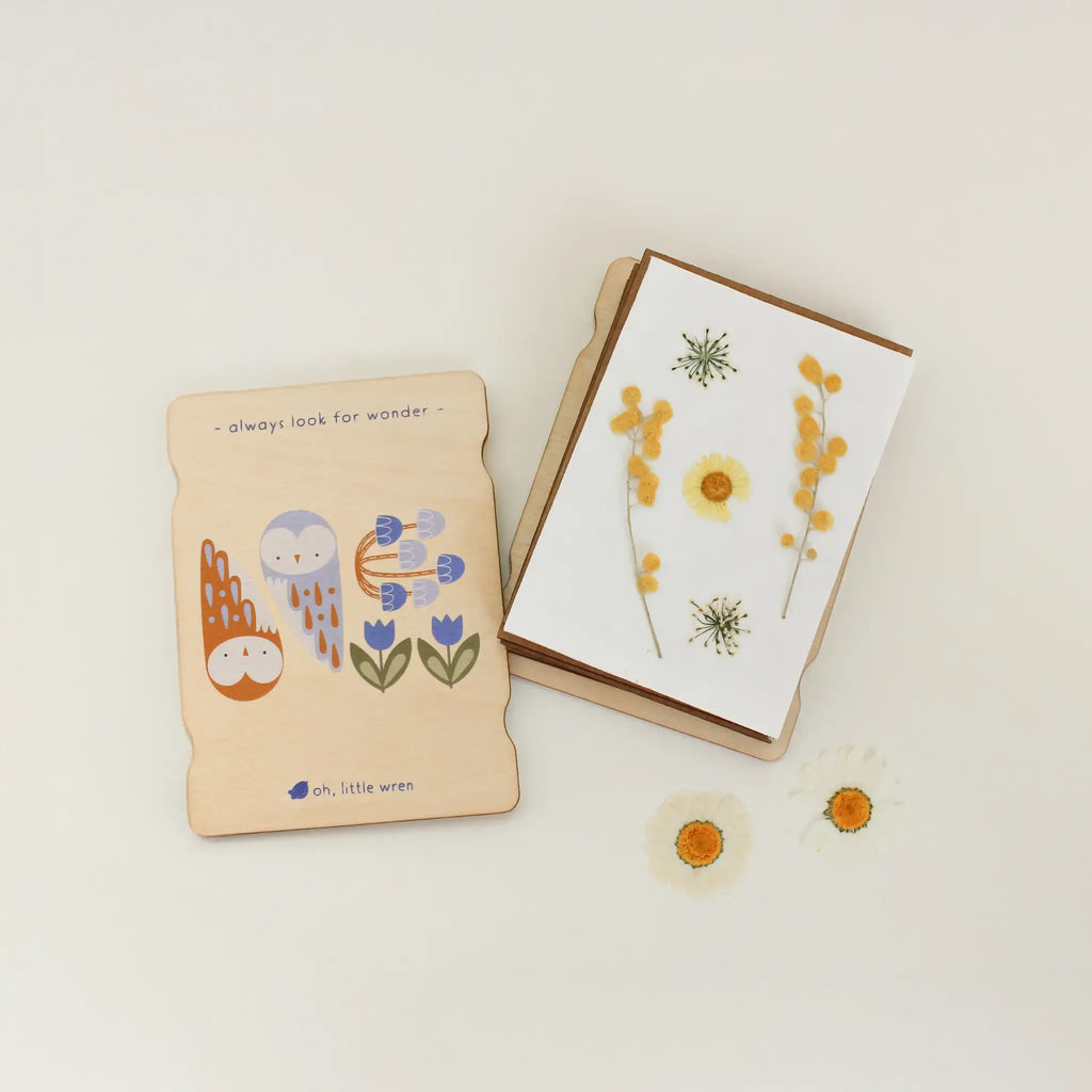 Mini Wooden Flower Press (Owl)