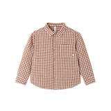 Collared Long Sleeve Shirt Brick Check