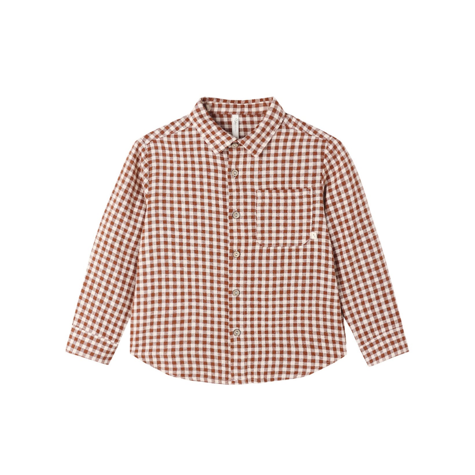 Collared Long Sleeve Shirt Brick Check