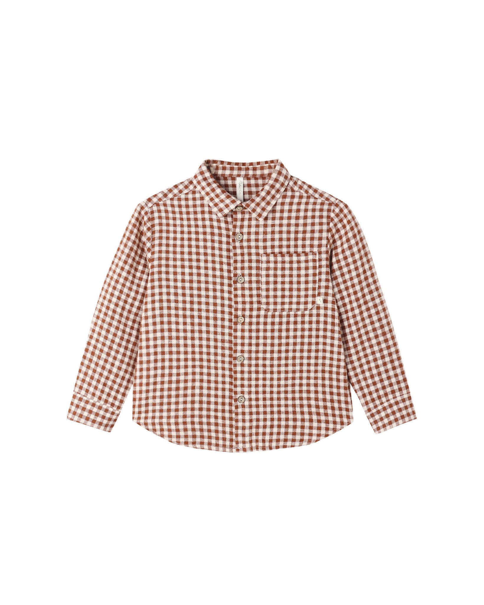 Collared Long Sleeve Shirt Brick Check