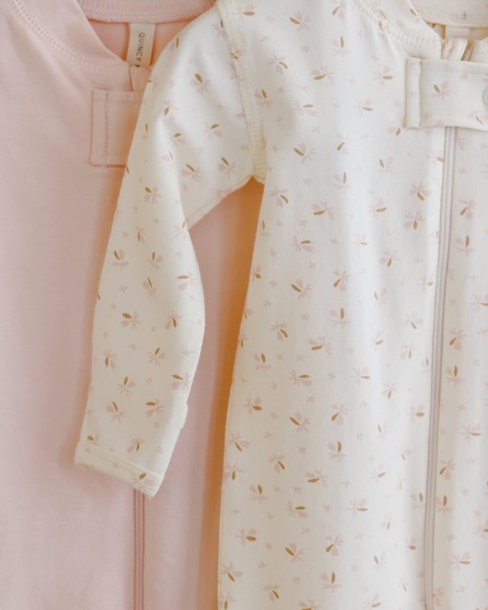 Zip Longsleeve Sleeper Footie (Fleur Ivory)