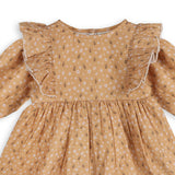 Floral Ruffle Organic Muslin Baby Dress & Bloomer (Mustard)