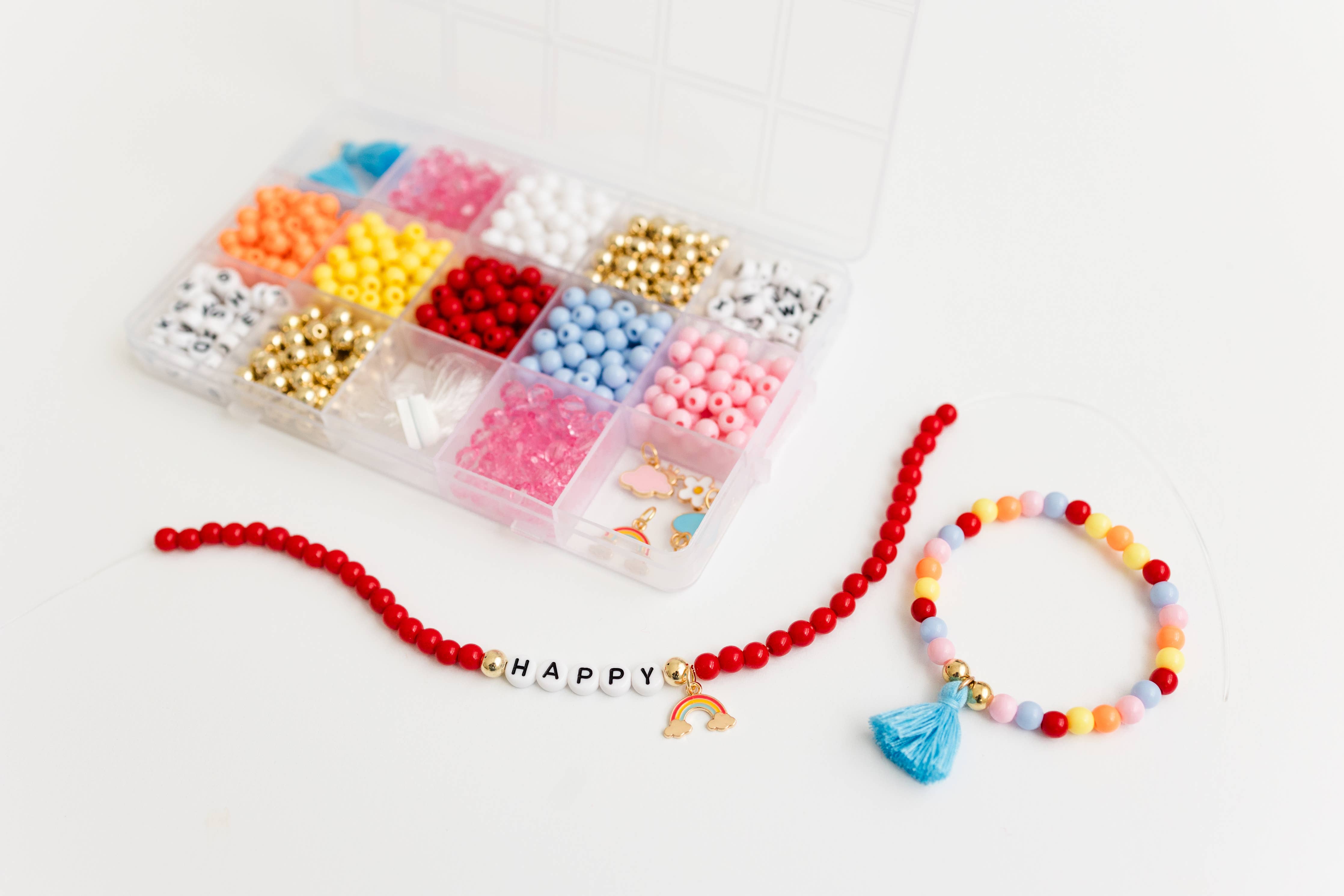 DIY Stretchy Bracelet Craft Kit (Color My World Rainbow)