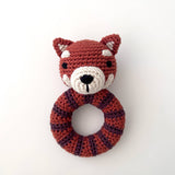 Ring Hand Crocheted Rattle (Red Panda)