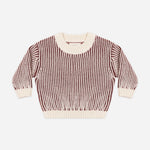 Relaxed Knit Sweater (Black Cherry Stripe)