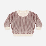 Relaxed Knit Sweater (Black Cherry Stripe)