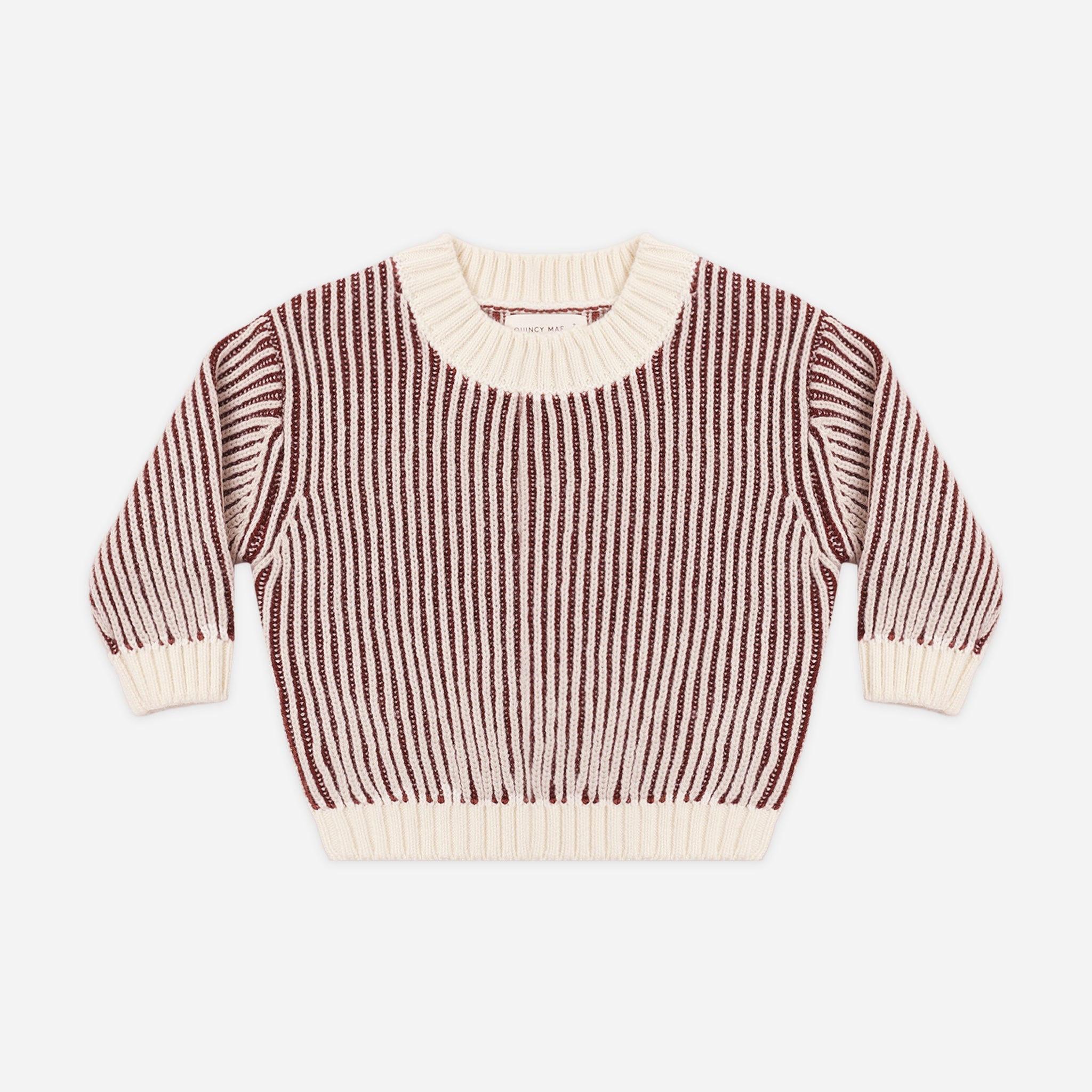 Relaxed Knit Sweater (Black Cherry Stripe)