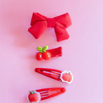 Puffy Bow Set (Strawberry)