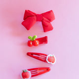 Puffy Bow Set (Strawberry)
