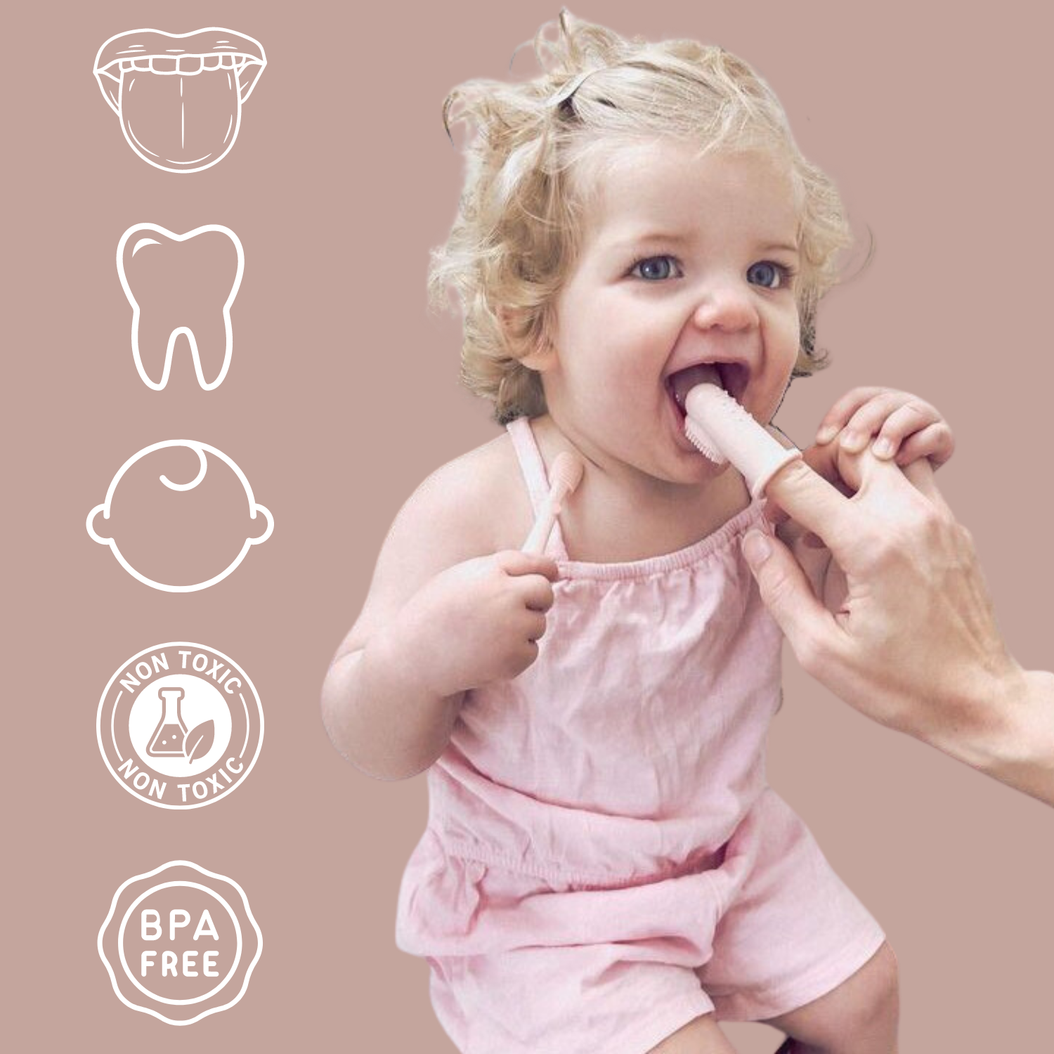 Baby Finger Toothbrush & Tongue Cleaner (Ivory)