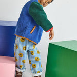 Color Block Fleece Pullover (Blue)
