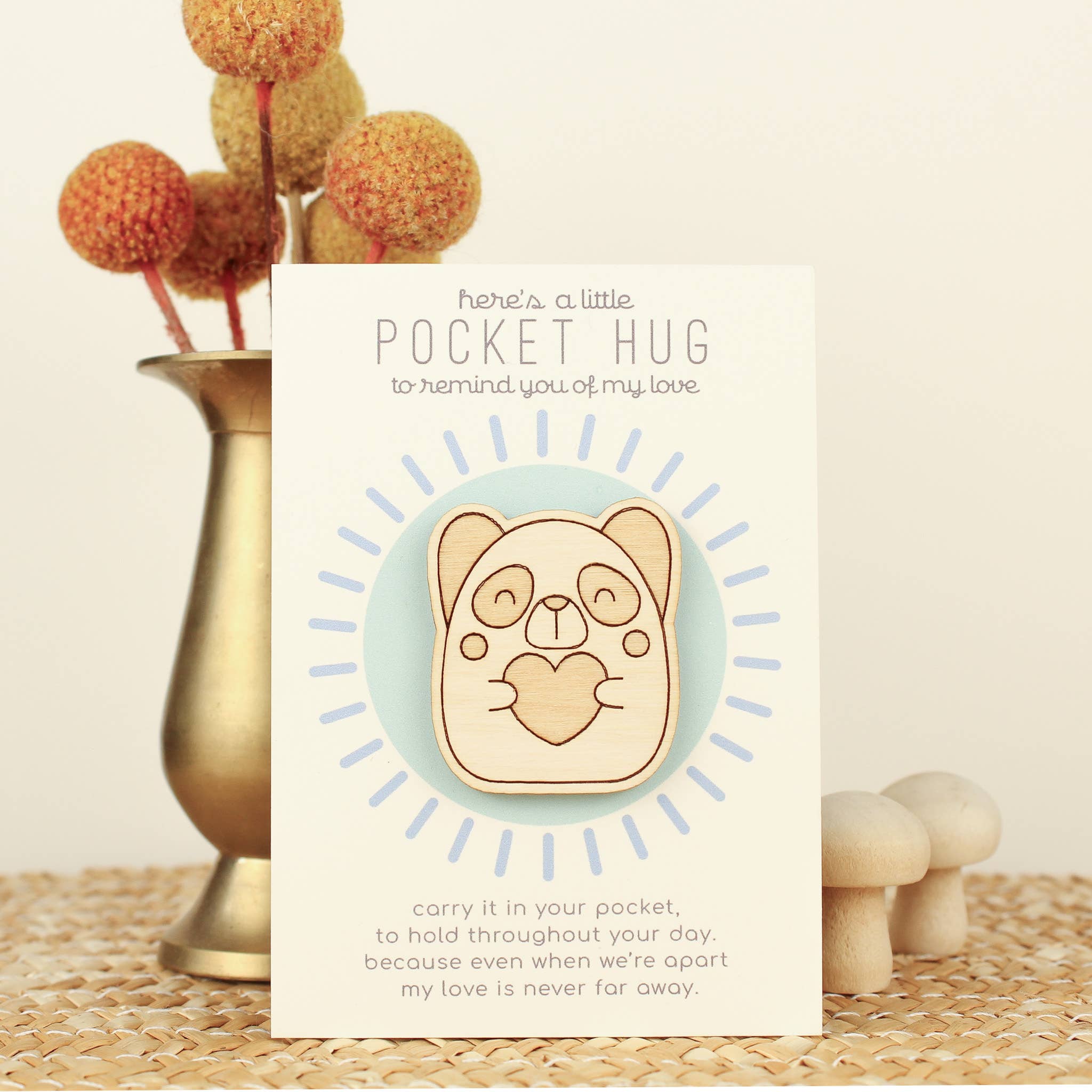 Wooden Pocket Hug (Panda)