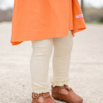 Knit Footless Ruffled Tights (Oatmeal)