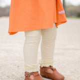 Knit Footless Ruffled Tights (Oatmeal)
