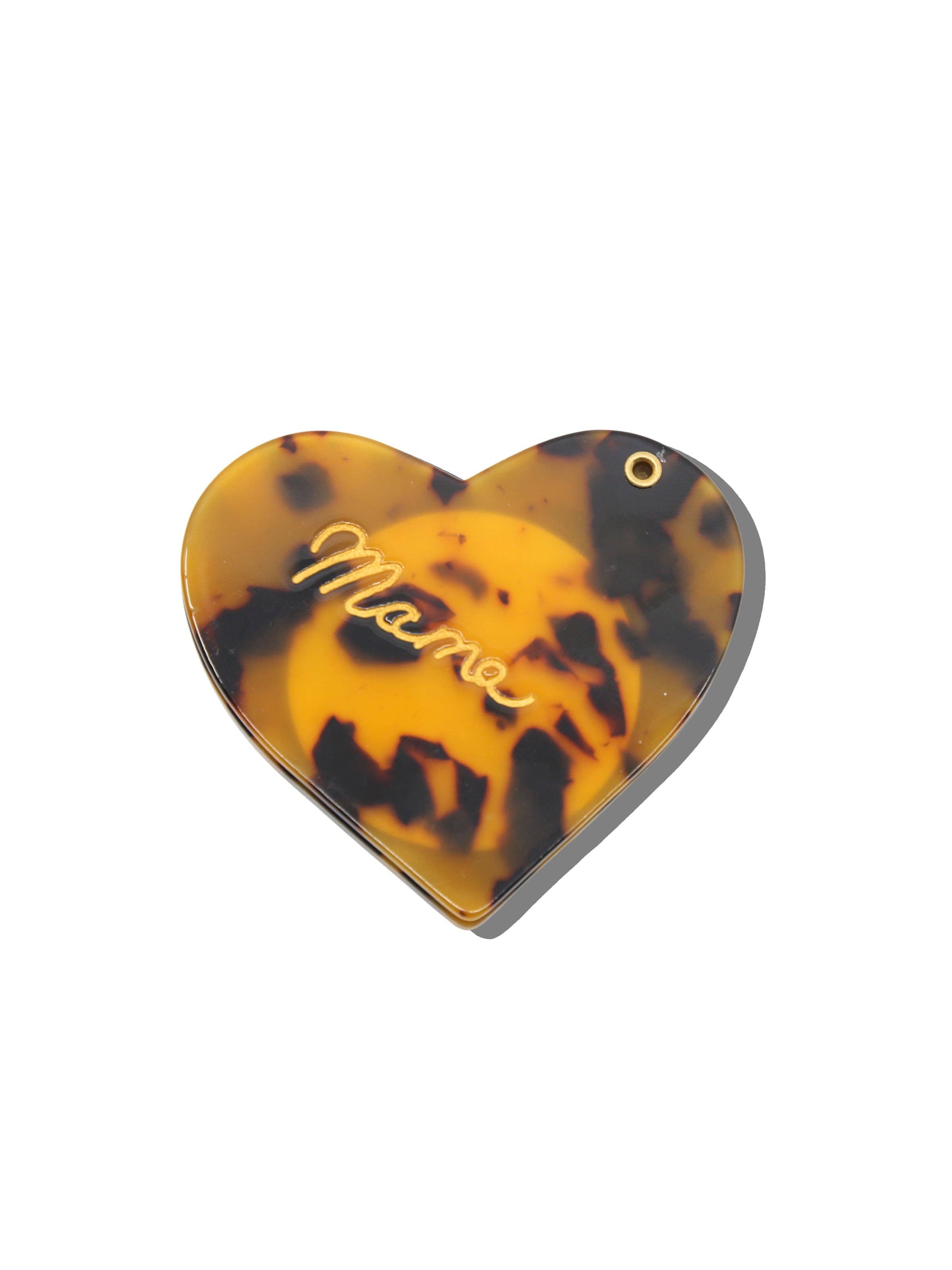 Mama Heart Compact Mirror (Tortoise)