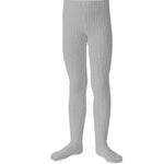 Louise Ribbed Tights (Gris Perle)