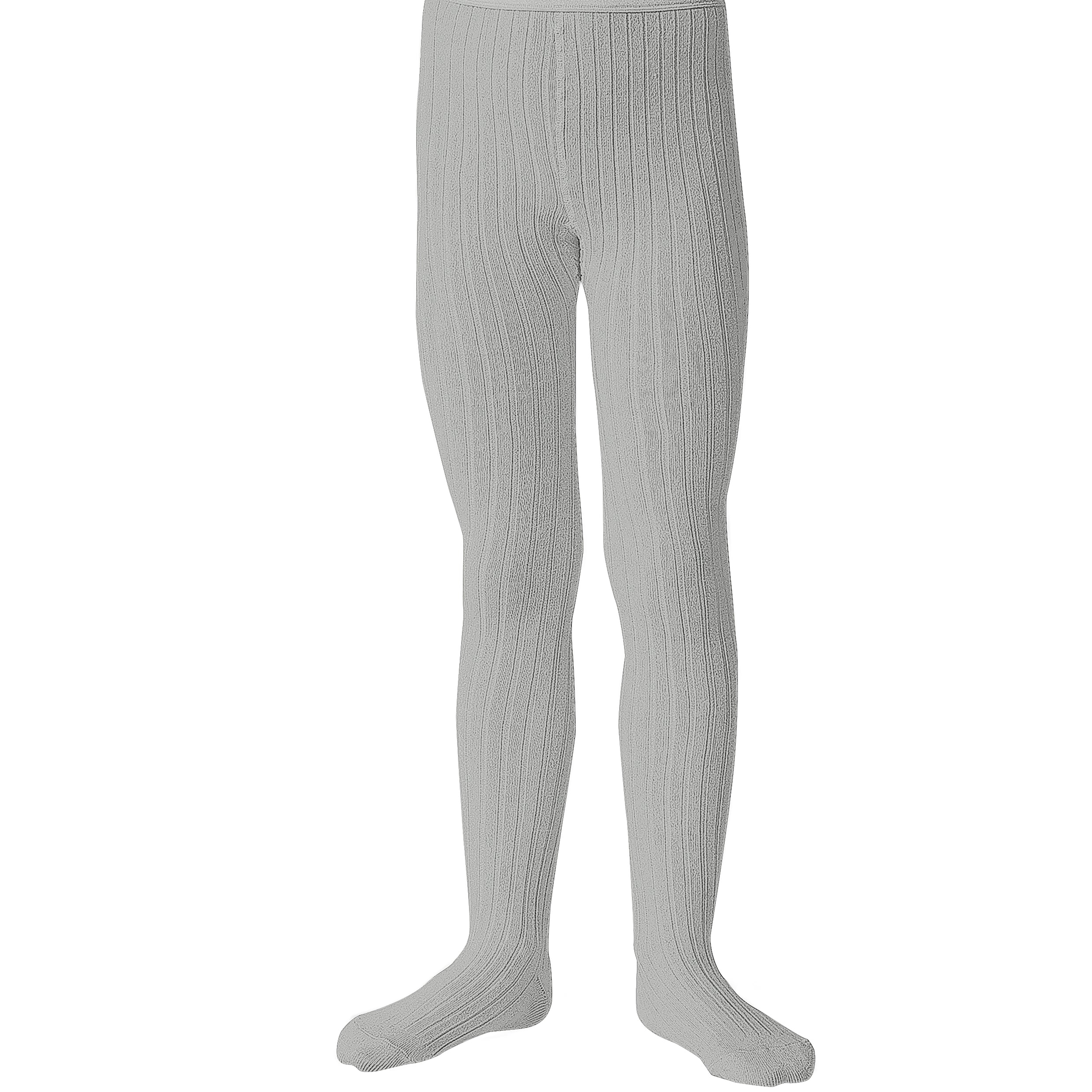 Louise Ribbed Tights (Gris Perle)