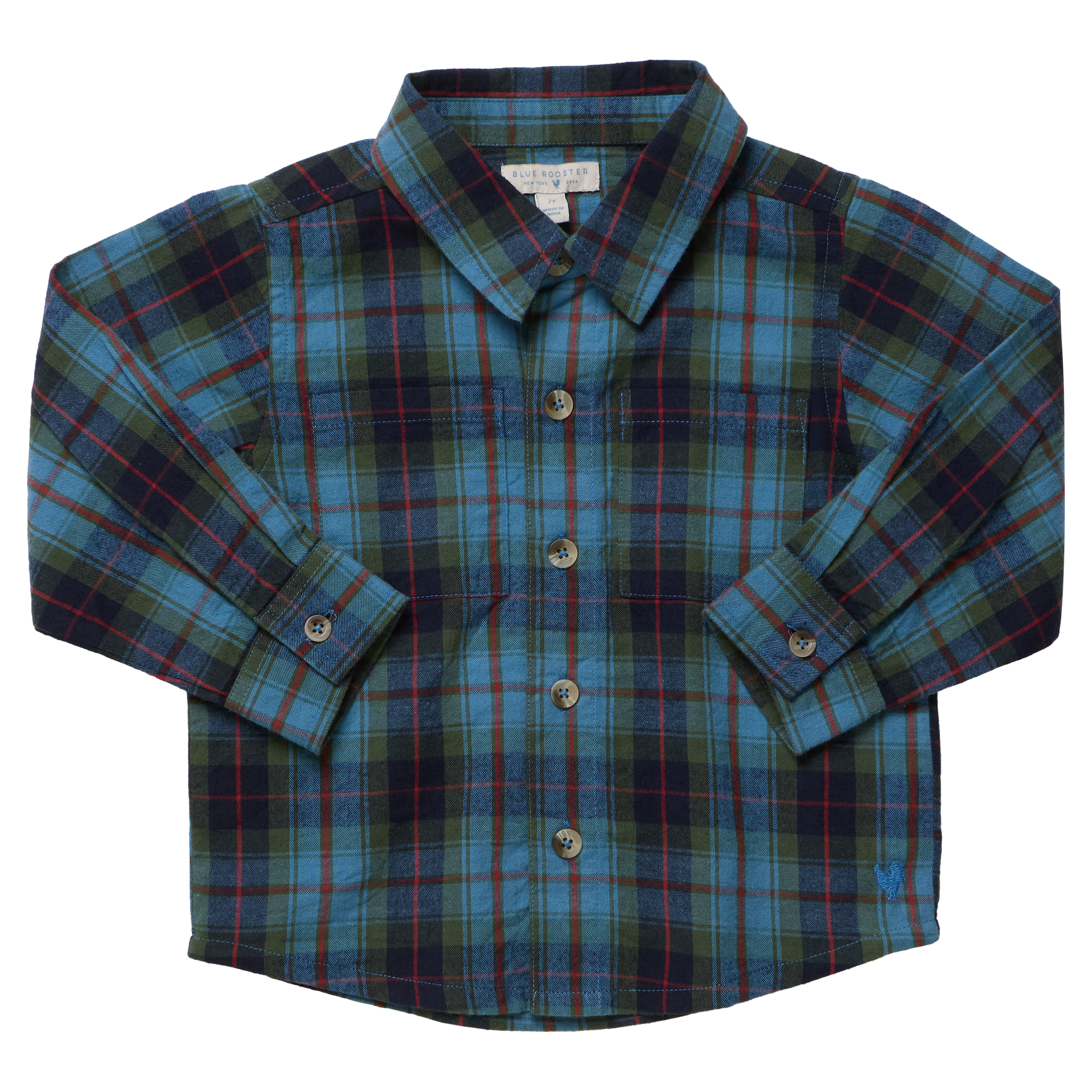 Boys Jack Shirt (Blue Tartan)