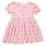 Girls Liliana Dress (Pink Velvet Bow)