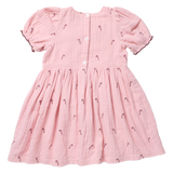 Girls Liliana Dress (Pink Velvet Bow)